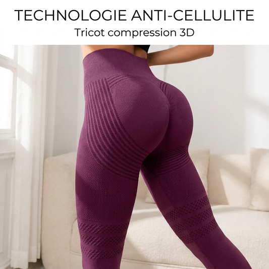 Leggings anti cellulite effet push-up fessier taille haute