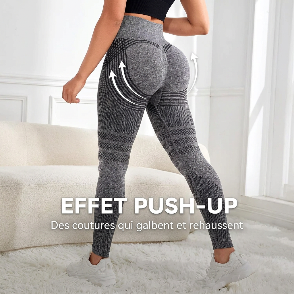 Leggings anti cellulite effet push-up fessier taille haute