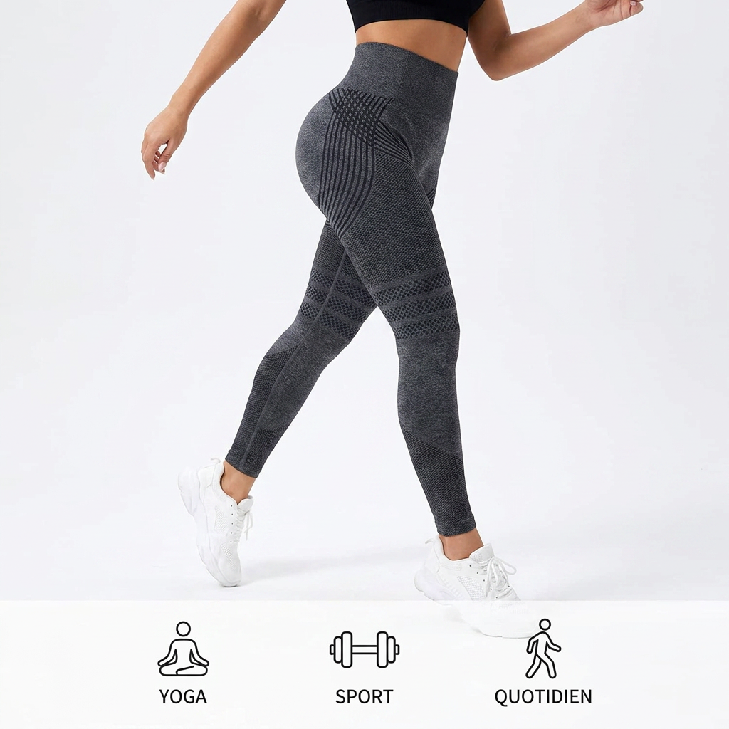 Leggings anti cellulite effet push-up fessier taille haute