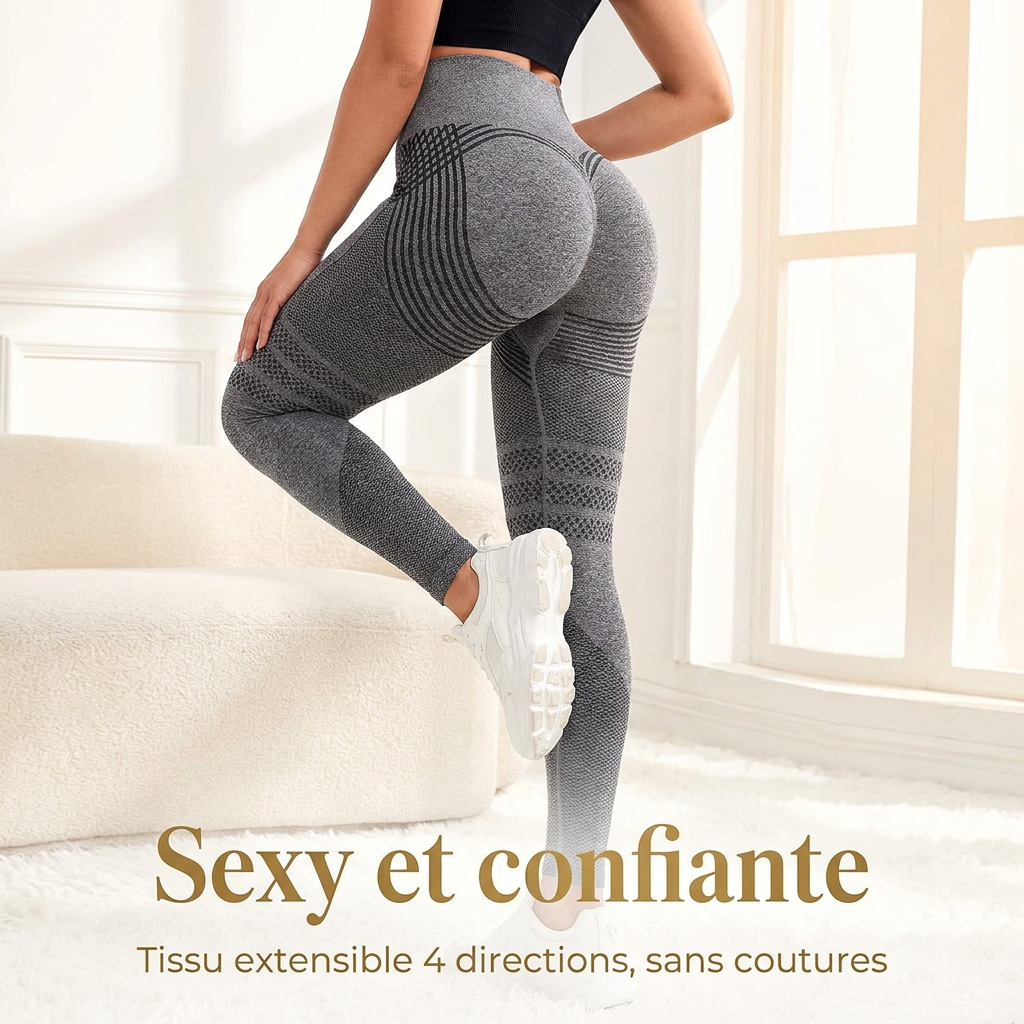 Leggings anti cellulite effet push-up fessier taille haute